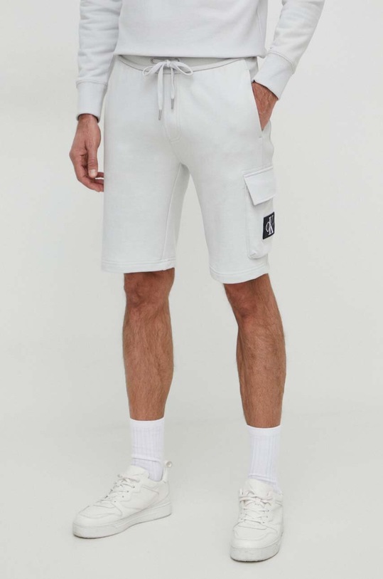 Σορτς Calvin Klein Jeans βαμβάκι γκρί J30J325132