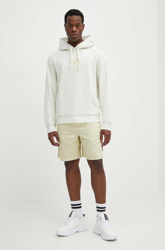 Шорти з домішкою льону Calvin Klein Jeans J30J325475 зелений SS24