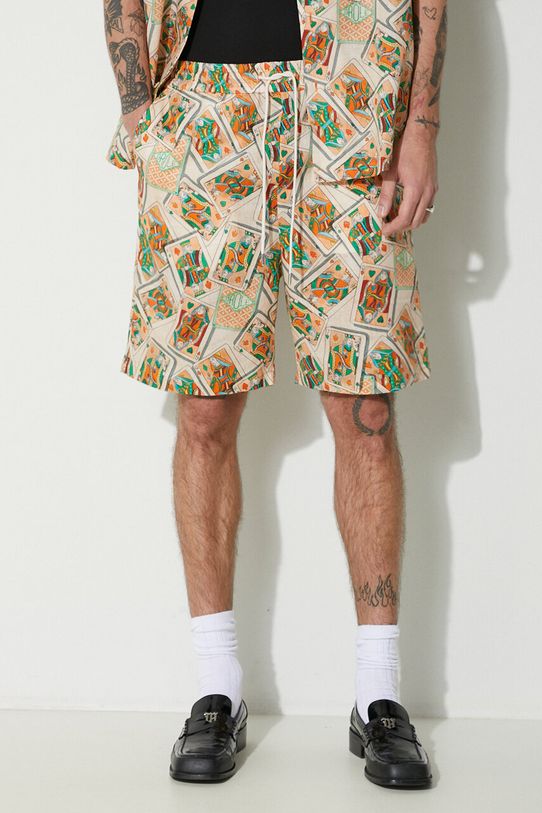Σορτς από λινό Drôle de Monsieur Le Short Jeu de Cartes