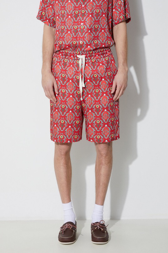 Kraťasy Drôle de Monsieur Le Short Ornements látka červená D.BS135.VI008.RD