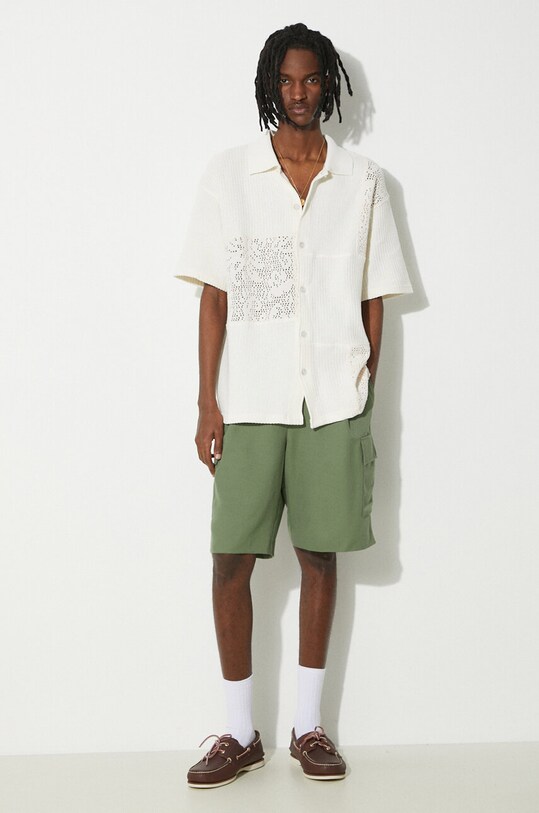 Drôle de Monsieur pantaloni scurti din lana Le Short Cargo Laine D.BS133.PL127.KK verde SS24