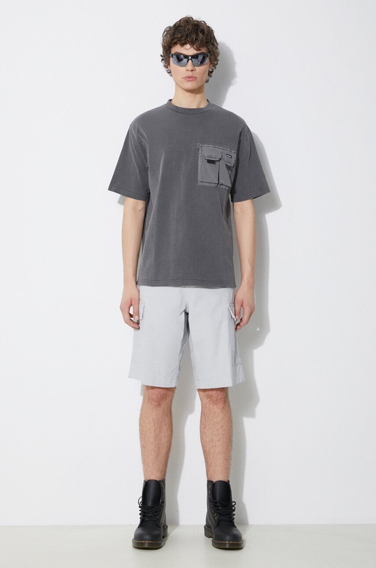 Памучен къс панталон Carhartt WIP Regular Cargo I028246.1YE02 сив SS24