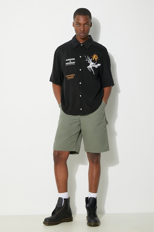 Džínové šortky Carhartt WIP Single Knee Short I031504.1YFGD zelená SS24