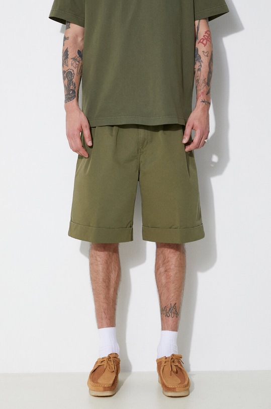 Carhartt WIP cotton shorts Mart fabric green I033130.1YS06