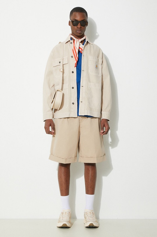 Bavlnené šortky Carhartt WIP Mart Short I033130.G106 béžová SS24