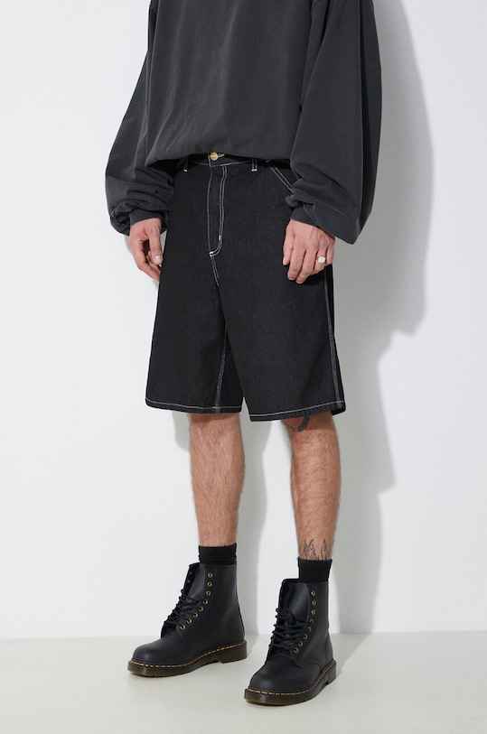 Džínové šortky Carhartt WIP Simple černá I033333.892Y