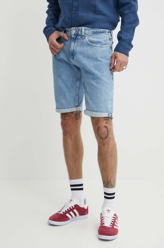 Дънков къс панталон Tommy Jeans еластичен син DM0DM19154