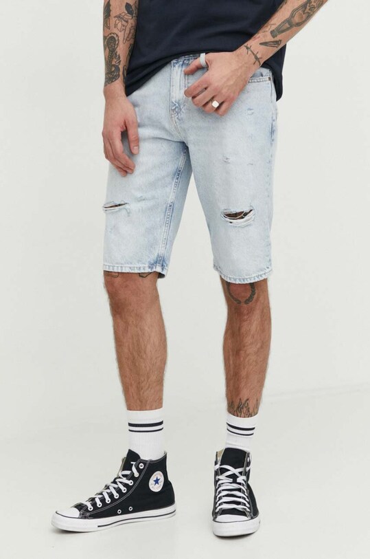 Rifľové krátke nohavice Tommy Jeans rifľovina modrá DM0DM18804
