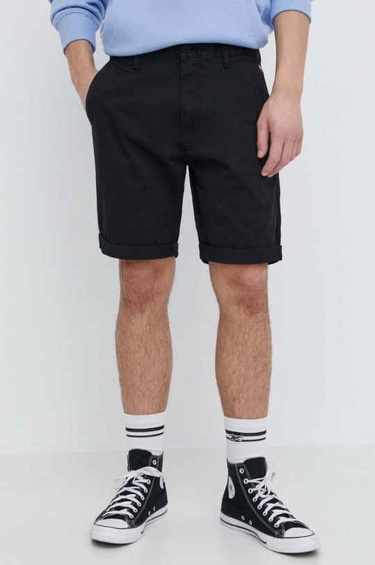Tommy Jeans szorty z elastanem czarny DM0DM18812