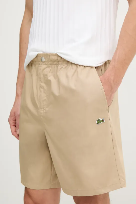 Lacoste pantaloni scurti din bumbac bumbac bej GH7220.