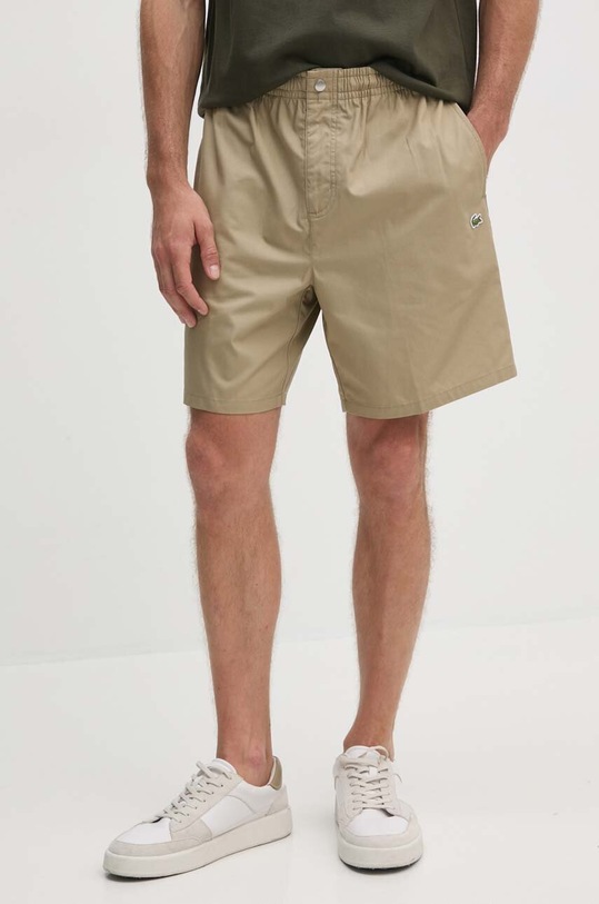 Lacoste szorty bawełniane bawełna brązowy GH7220.