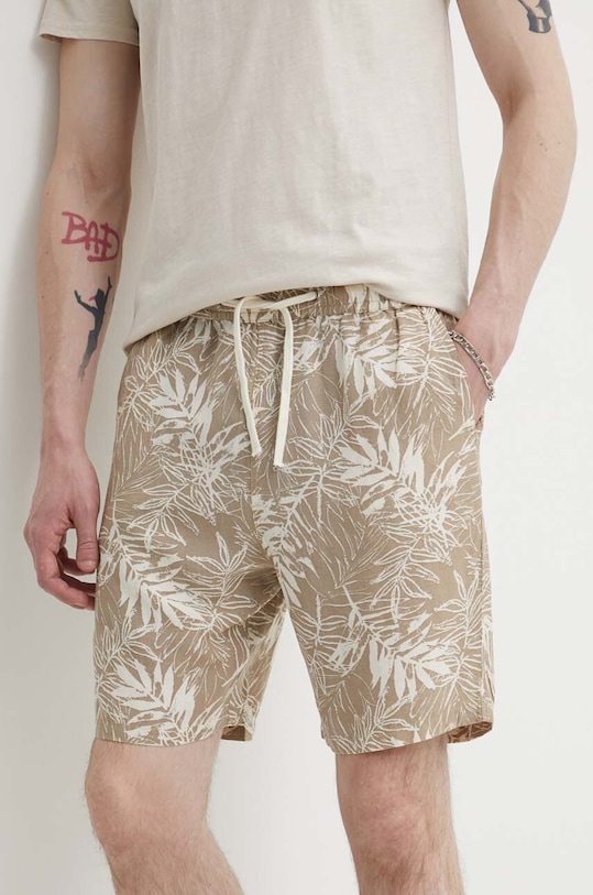 Шорти з домішкою льону Protest Prtspark 2710343 бежевий SS24