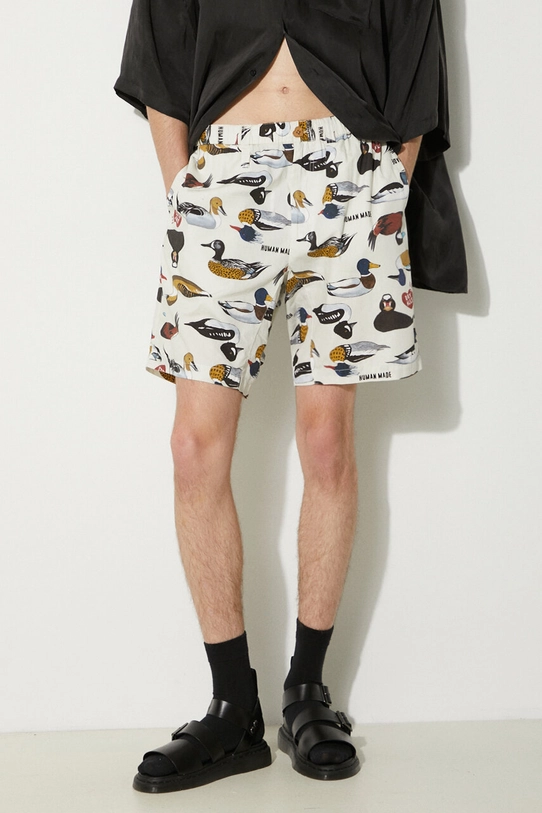 Хлопковые шорты Human Made Duck Shorts узор бежевый HM27PT018