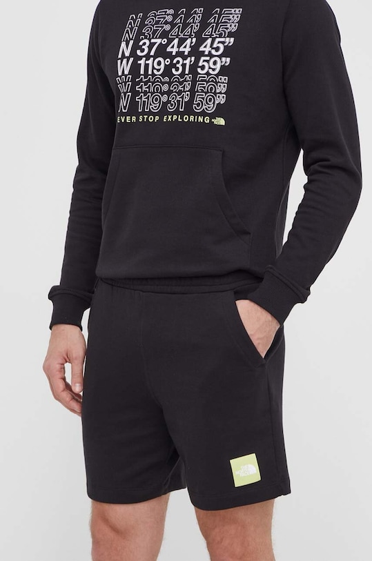The North Face pantaloni scurti din bumbac cu modele negru NF0A87ECJK31