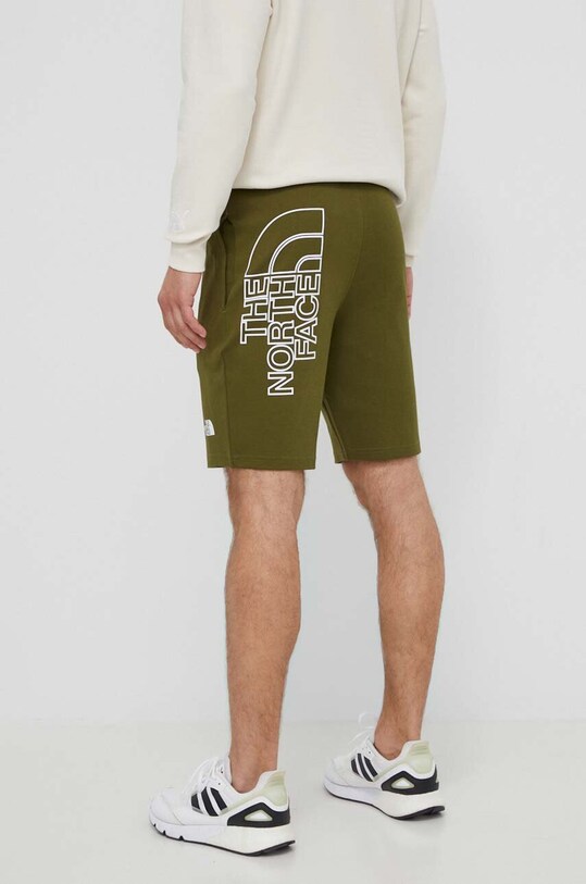 Памучен къс панталон The North Face трикотаж зелен NF0A3S4FPIB1