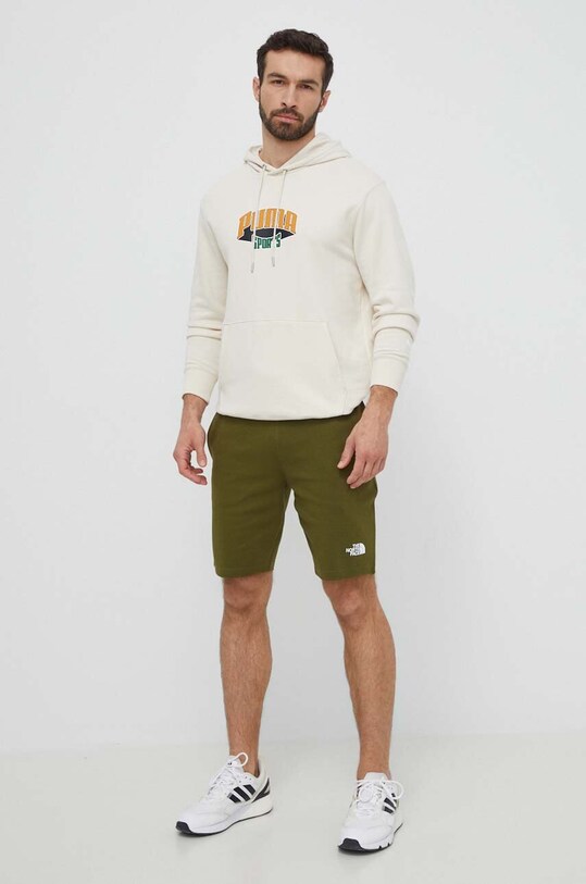 Памучен къс панталон The North Face NF0A3S4FPIB1 зелен SS24