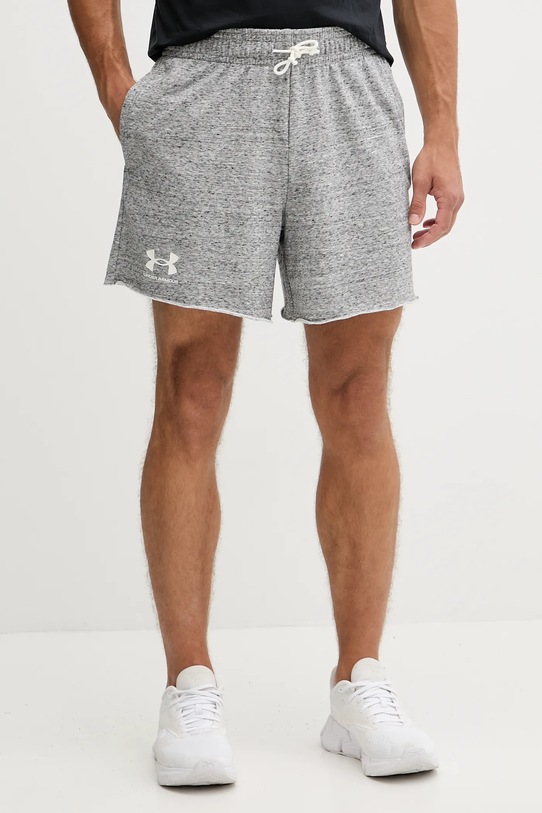 Σορτς προπόνησης Under Armour Rival πλεκτό ύφασμα γκρί 1382427