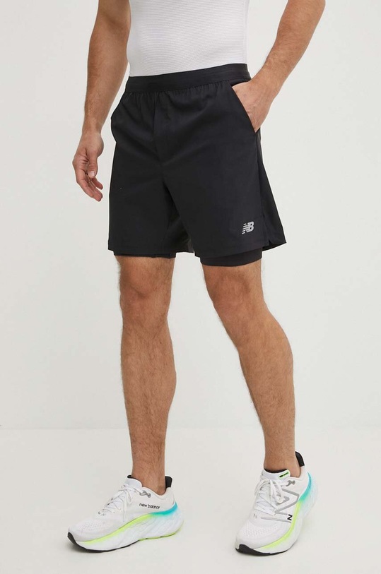 New Balance pantaloni scurți de antrenament panza negru MS41288BK