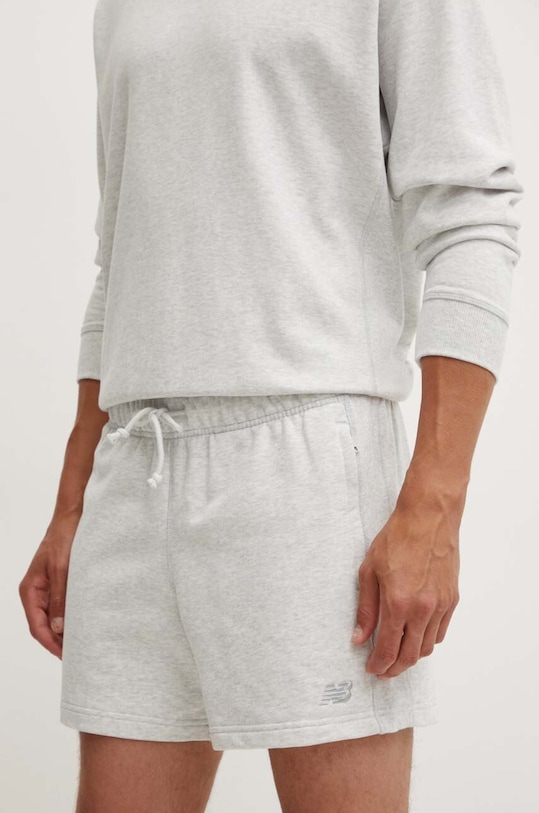 Bavlnené šortky New Balance melanž sivá MS41511AHH