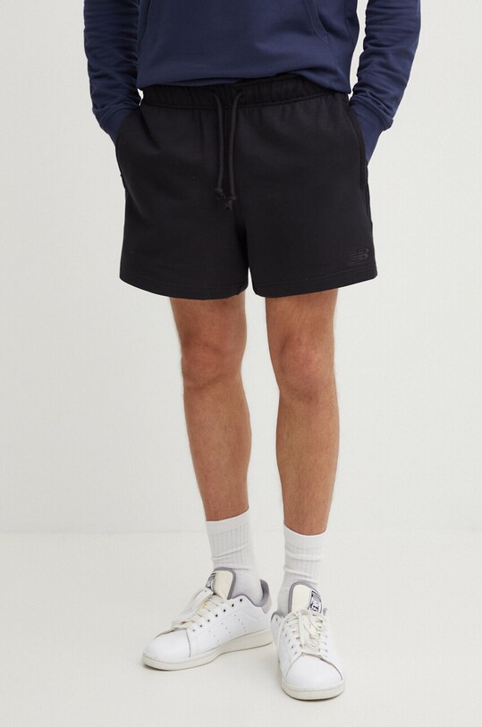 Βαμβακερό σορτσάκι New Balance βαμβάκι μαύρο MS41511BK