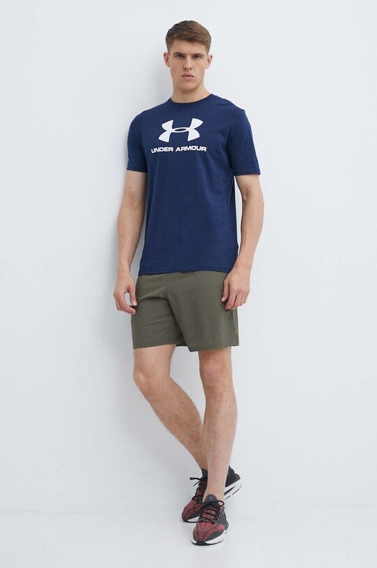 Under Armour pantaloni scurți de antrenament Tech 1383356 verde SS25