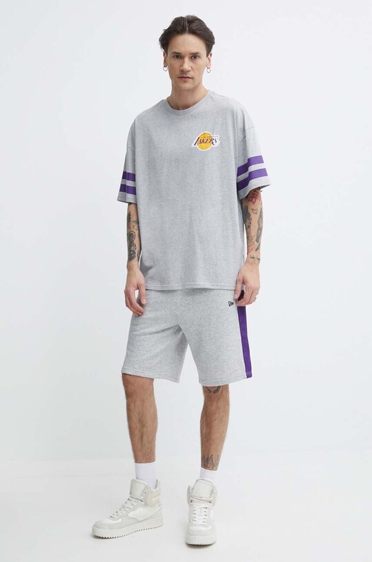 New Era szorty 60435475 szary SS24