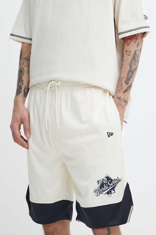 New Era pantaloni scurti tricotaj bej 60435358