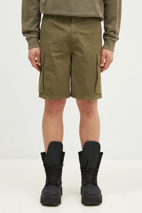 Bavlnené šortky Woolrich Gabardine Cargo Short bavlna zelená CFWOSH0051MRUT3665