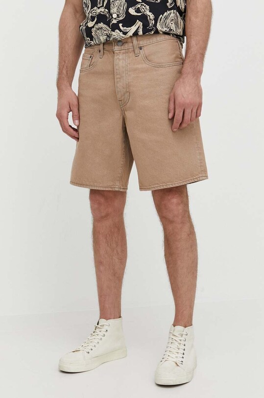 Levi's szorty jeansowe bawełna beżowy A8461