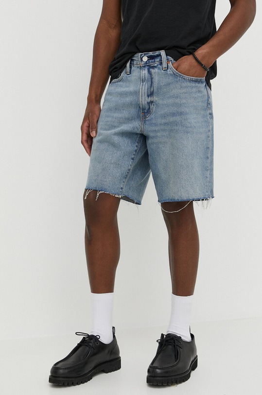 Levi's pantaloni scurți jeans bumbac albastru A8461