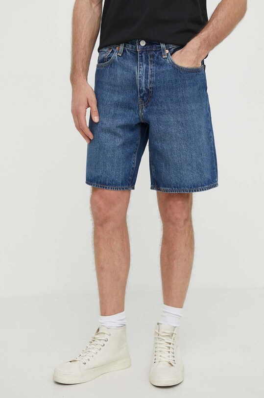 Levi's pantaloni scurți jeans bumbac albastru A8461