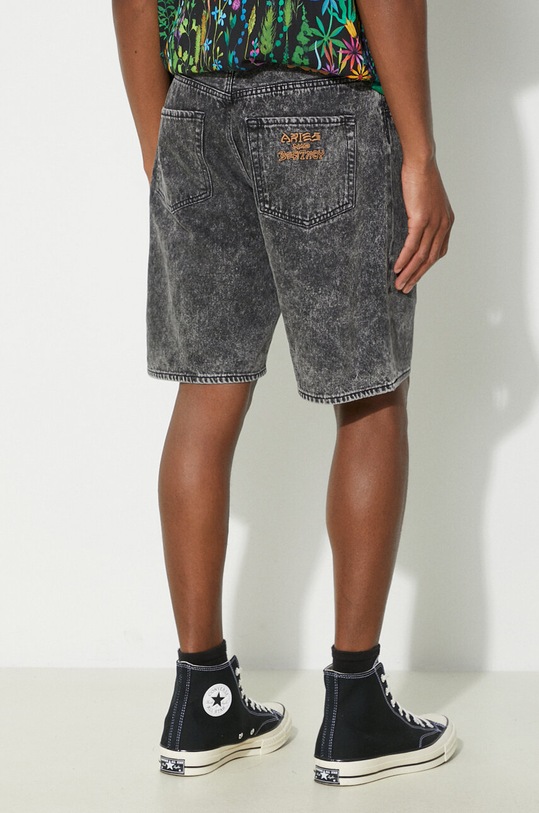Ρούχα Τζιν σορτς Aries Acid Wash Denim Short SUAR30204 μαύρο