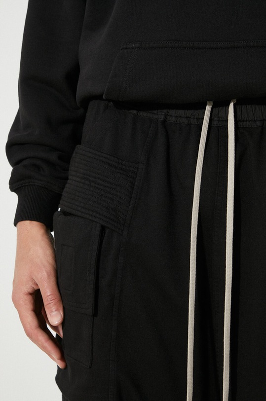 Rick Owens pantaloncini in cotone Knit Shorts Creatch Cargo Pods DU01D1382.RIG.09 nero