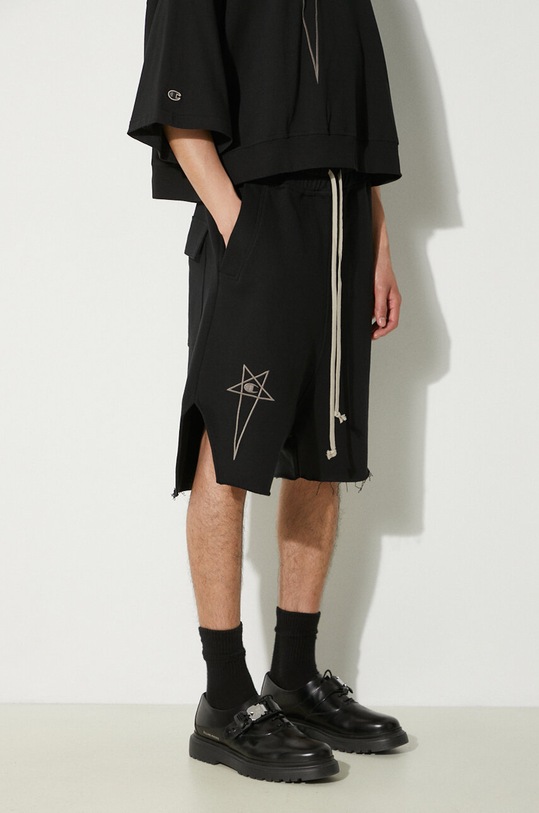 Rick Owens szorty bawełniane x Champion Beveled Pods czarny CM01D9240