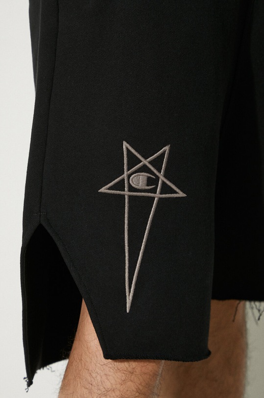 Rick Owens szorty bawełniane x Champion Beveled Pods CM01D9240 czarny