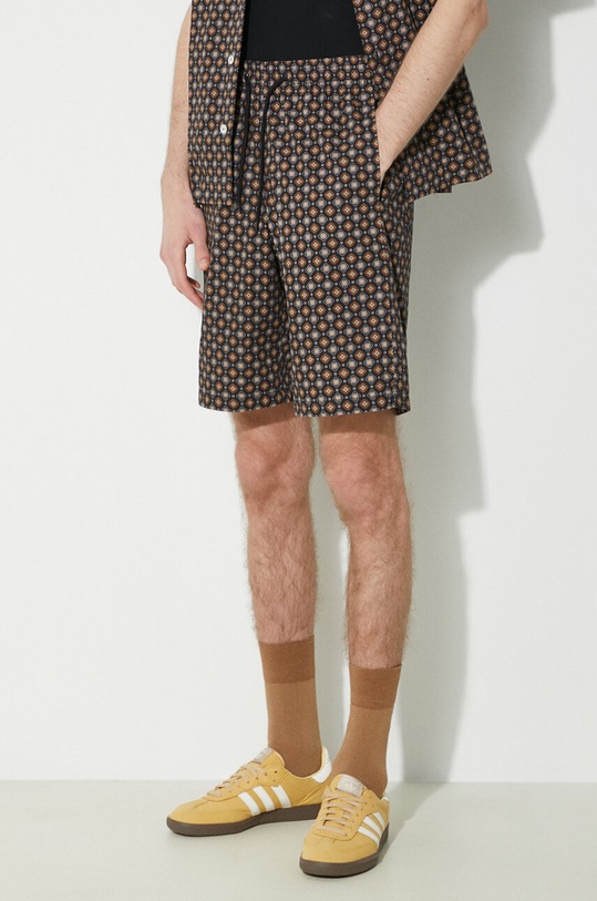 A.P.C. szorty bawełniane short vincento wzorzyste czarny COGXP.H10204.LZZ