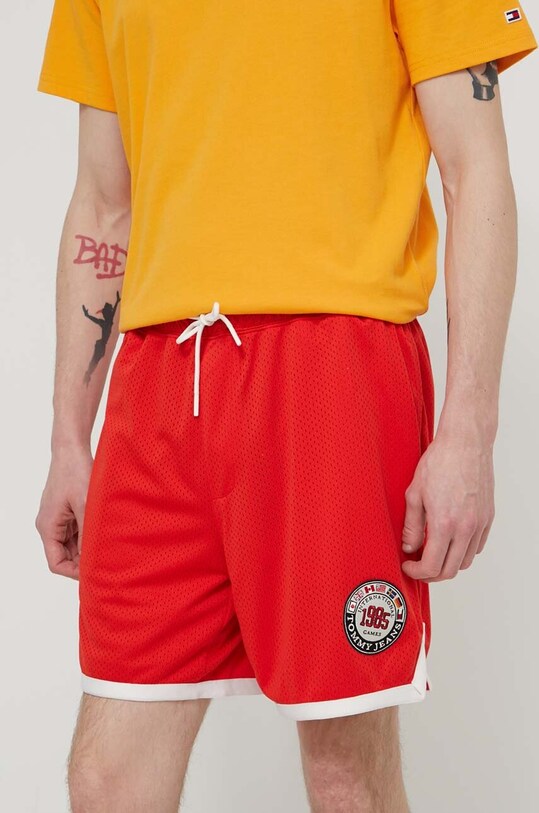 Tommy Jeans pantaloni scurți Archive Games tricotaj rosu DM0DM19540