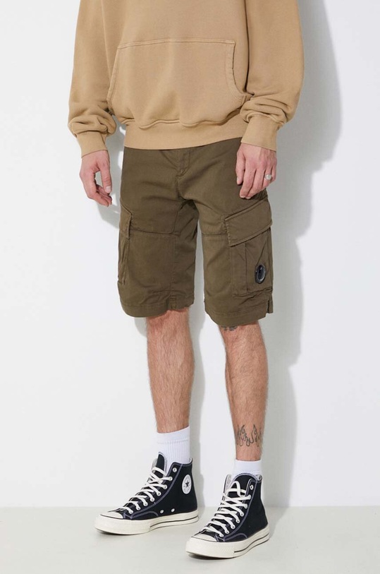 C.P. Company shorts Stretch Sateen with elastane green 16CMBE116A005694G