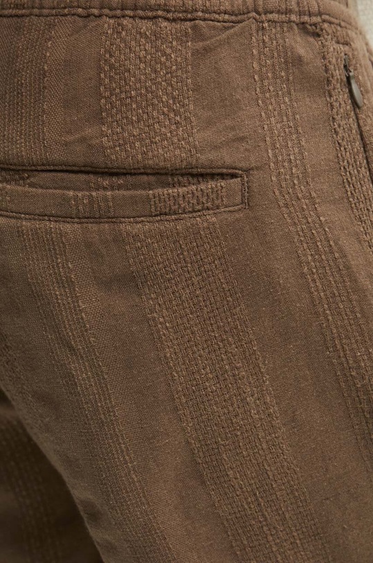 Abercrombie & Fitch szorty z domieszką lnu brązowy KI128.4081.442