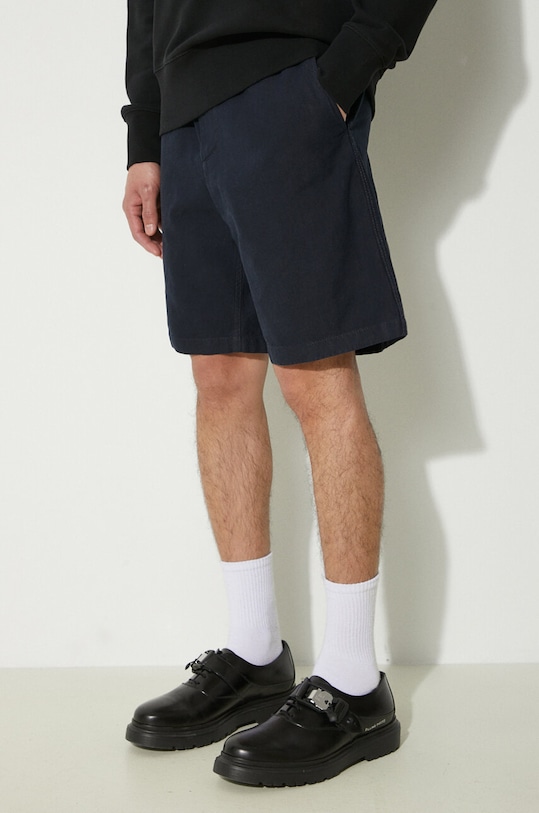 Шорты с примесью льна Norse Projects Ezra Relaxed Cotton тёмно-синий N35.0614.7004