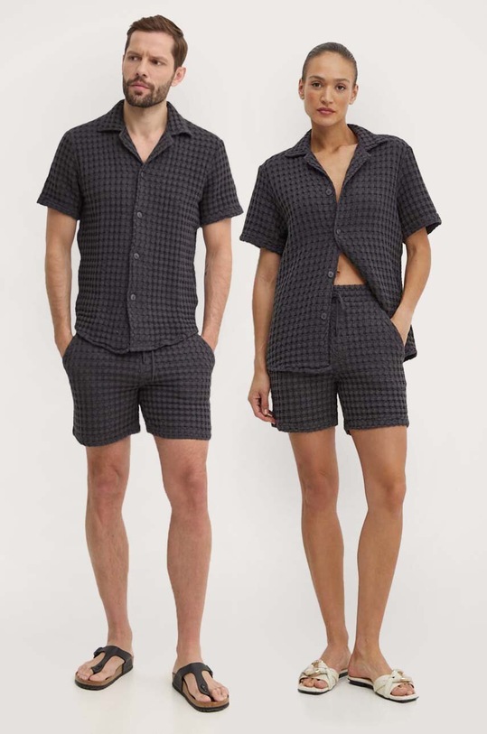 OAS pantaloni scurti din bumbac bumbac negru 5009