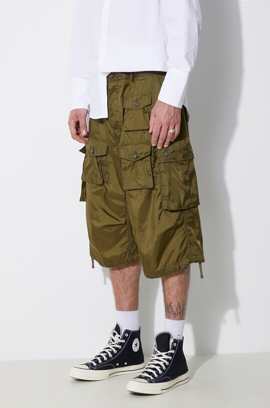 Kraťasy Engineered Garments FA Short zelená OR276.DZ027