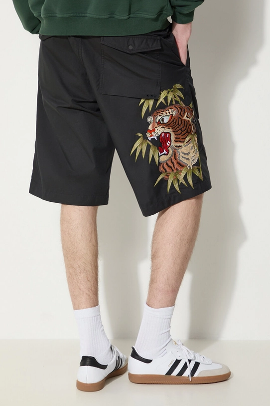 Maharishi pantaloncini Maha Tiger Loose Snoshorts tessuto nero 5099.BLACK