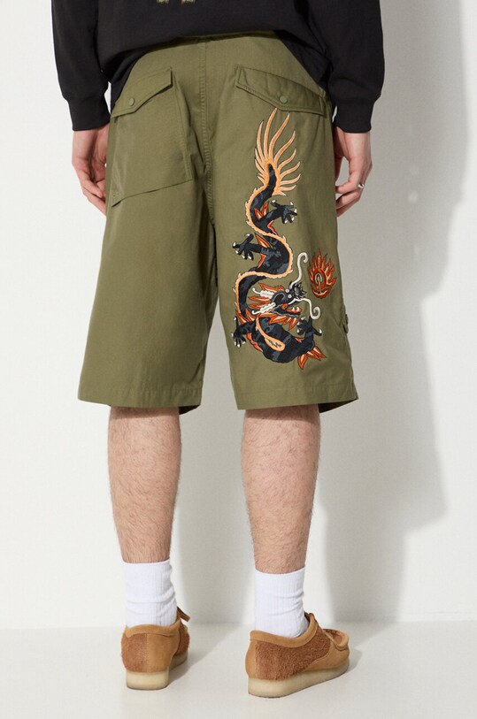 Îmbrăcăminte Maharishi pantaloni scurti Original Dragon Loose Snoshorts 5070.OLIVE verde