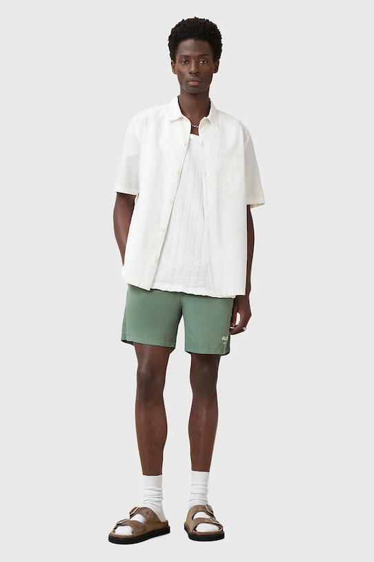 Plavkové šortky AllSaints UNDERGROUND SWIMSHRT Planet friendly zelená M012WA