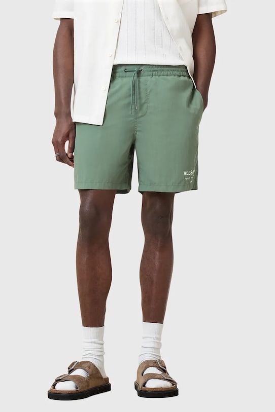 Plavkové šortky AllSaints UNDERGROUND SWIMSHRT M012WA zelená SS25