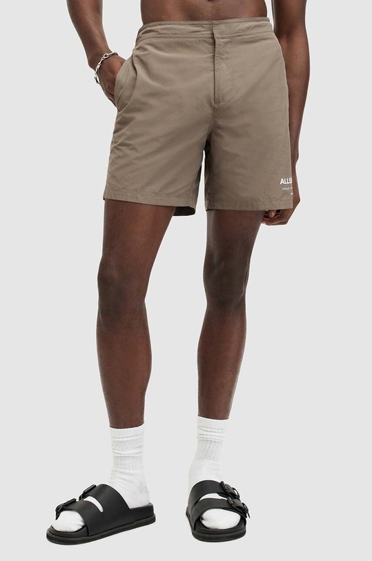 AllSaints szorty kąpielowe UNDERGROUND SWIMSHRT M012WA brązowy SS25