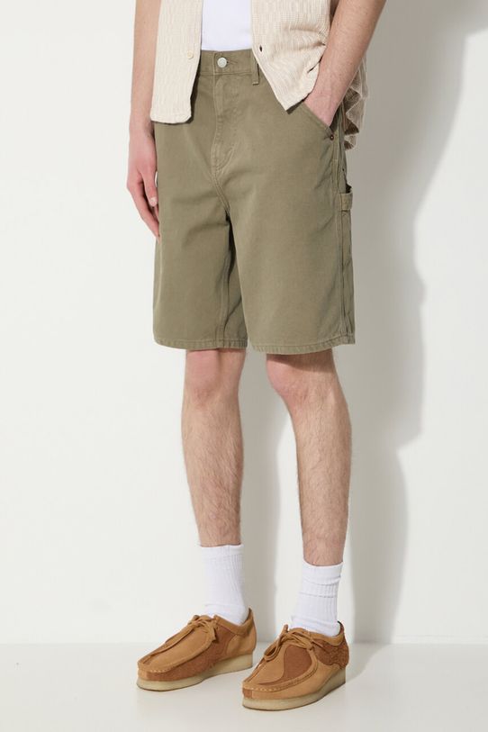 thisisneverthat szorty jeansowe Carpenter Short bawełna zielony TN241WSOKS05