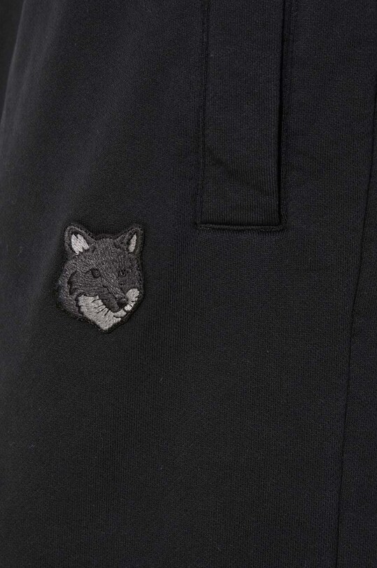 Бавовняні шорти Maison Kitsuné Bold Fox Head Patch Oversize Jog Shorts MM01121KM0001 чорний