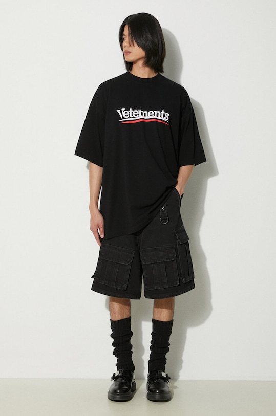 Τζιν σορτς VETEMENTS Multipocket Cargo Denim Shorts UE64SS100B μαύρο SS24
